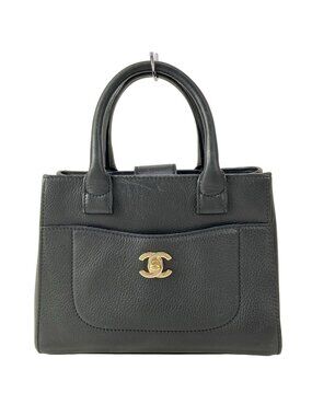 Chanel Handbag Neo Executive Small Shopping Black Gold
